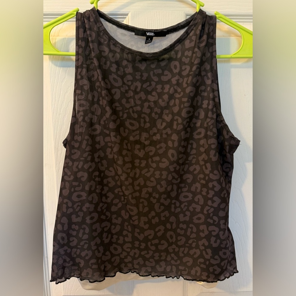Vans Black Leopard Print Tank Top